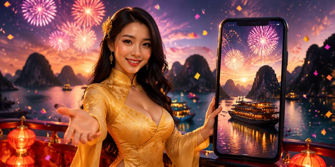 Người dùng mặc áo dài kiểm tra kèo thể thao tại vịnh Hạ Long