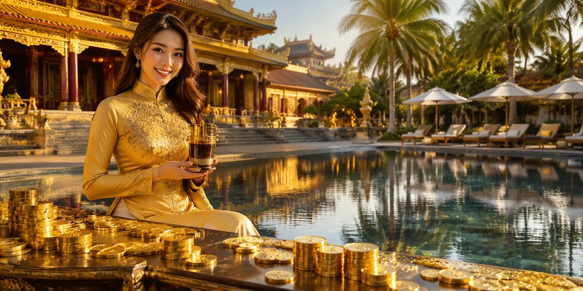 Phụ nữ áo dài tại Huế mua vé xổ số truyền thống – văn hóa may mắn Việt Nam